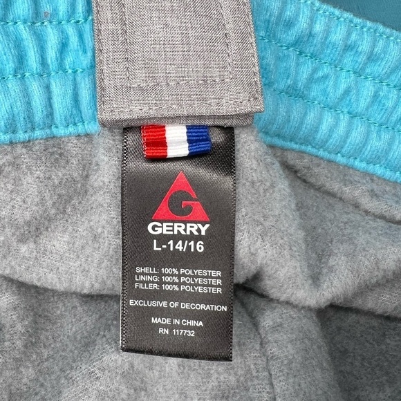 Gerry Girls Gray and Turquoise Insulated Snow Ski Pants w/Suspenders -Sz L 14/16 - Picture 11 of 15